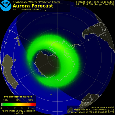 Current Southern hemispheric power input map