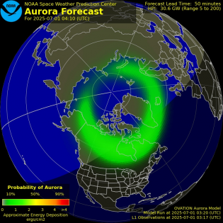 Current Northern hemispheric power input map